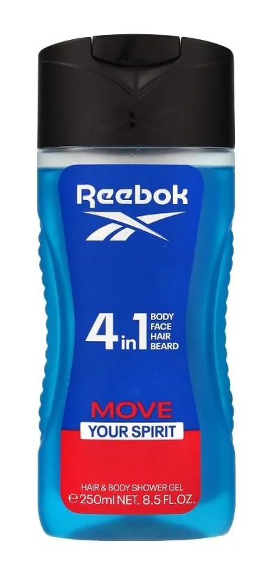 Reebok, Move your spirit, żel pod prysznic dla mężczyzn, 4w1, 250 ml