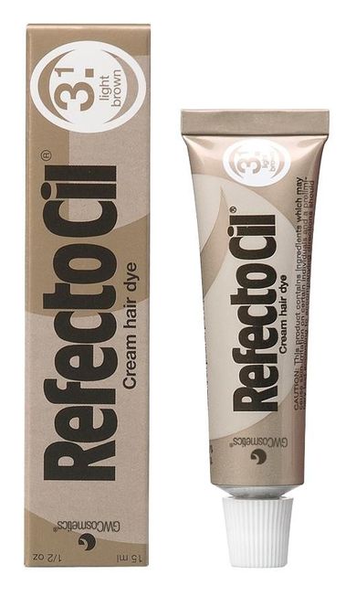 Refectocil, Eyelash And Eyebrow Tint, henna do brwi i rzęs, 3.1 Light Brown, 15 ml