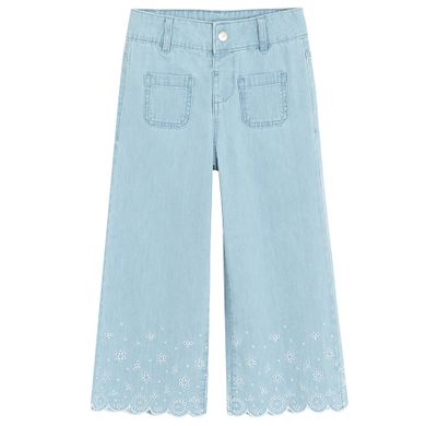 Regulowane jeansy wide leg z haftem Cool Club