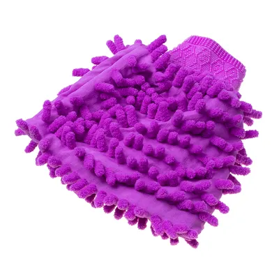 Rękawica z mikrofibry do mycia samochodu, fioletowa