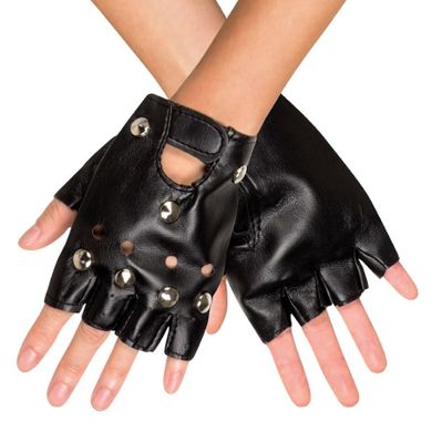 Rękawiczki bez palców, motocyklista, Rocker, czarne