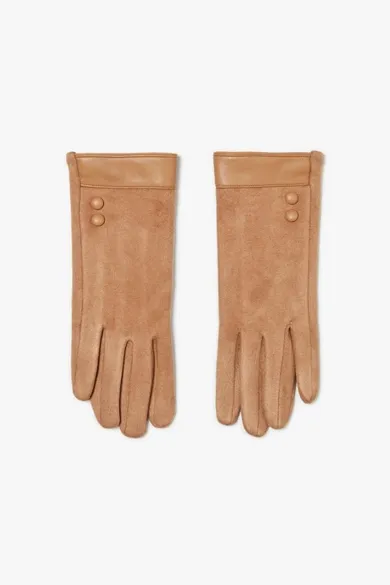 Rękawiczki damskie, beżowe, Moodo