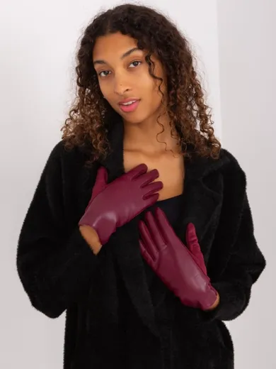 Rękawiczki damskie, bordowe, Italy Moda