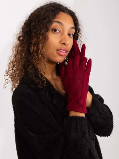 Rękawiczki damskie, bordowe, Italy Moda
