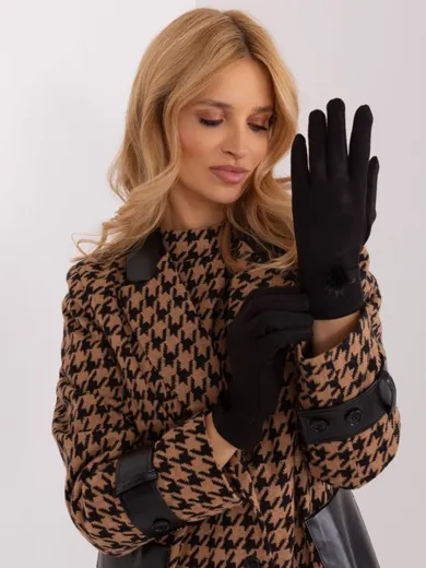 Rękawiczki damskie, czarne, Italy Moda