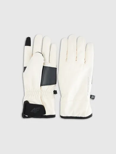 Rękawiczki damskie, ecru, do ekranów dotykowych, 4F