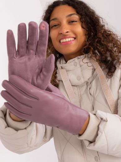 Rękawiczki damskie, fioletowe, Italy Moda