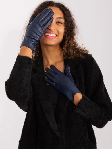 Rękawiczki damskie, granatowe, Italy Moda