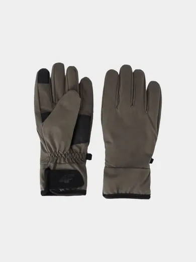 Rękawiczki damskie, khaki, do ekranów dotykowych, 4F