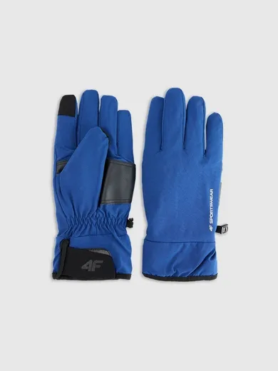 Rękawiczki damskie, niebieskie, do ekranów dotykowych, 4F