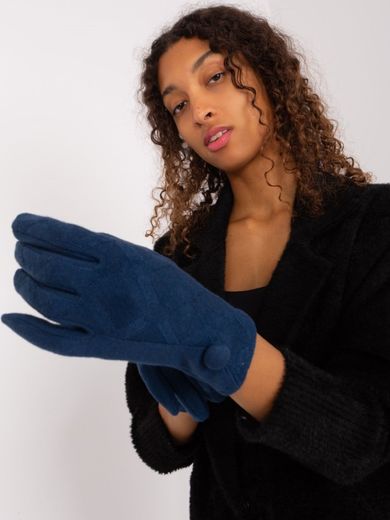 Rękawiczki damskie, niebieskie, Italy Moda