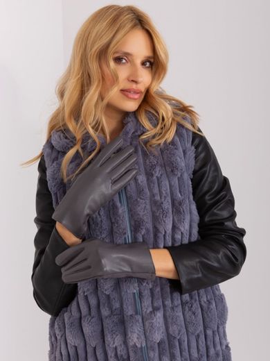 Rękawiczki damskie, szare, Italy Moda