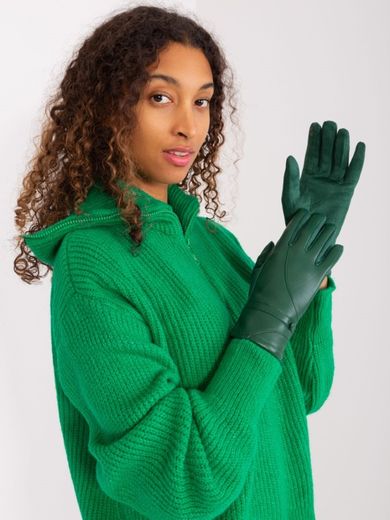 Rękawiczki damskie, zielone, Italy Moda