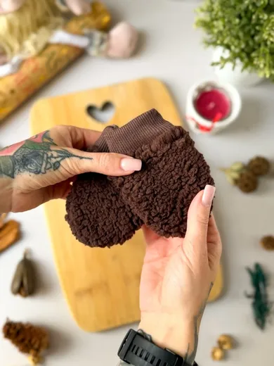 Rękawiczki dziecięce, brązowe, Iltom