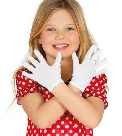 Rękawiczki dziecięce, krótkie, białe