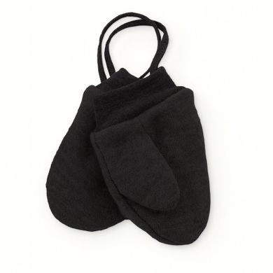 Rękawiczki dziecięce na sznurku, czarne, Iltom