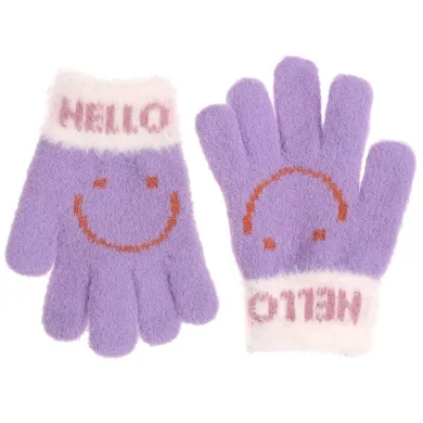 Rękawiczki dziewczęce, fioletowe, Moraj