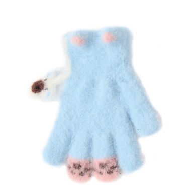 Rękawiczki dziewczęce, niebieskie, Rak