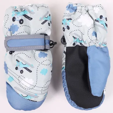 Rękawiczki narciarskie chłopięce, szare, Yoclub