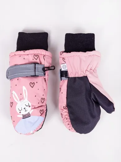 Rękawiczki narciarskie dziewczęce, różowe, Yoclub