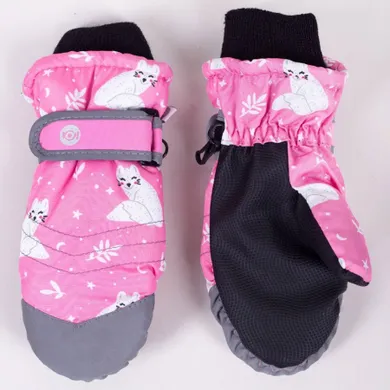 Rękawiczki narciarskie dziewczęce, różowe, Yoclub