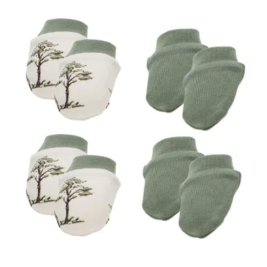 Rękawiczki niedrapki chłopięce, ecru, zestaw, 4 szt., Nicol