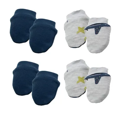 Rękawiczki niedrapki chłopięce, mix, zestaw, 4 szt., Nicol