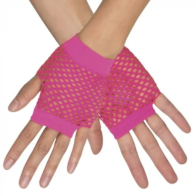 Rękawiczki siatkowe, bez palców, różowe