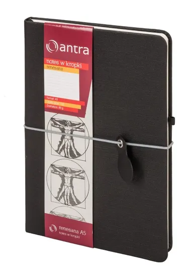 Renesans, notes A5, w kropki, czarny, 1 szt.