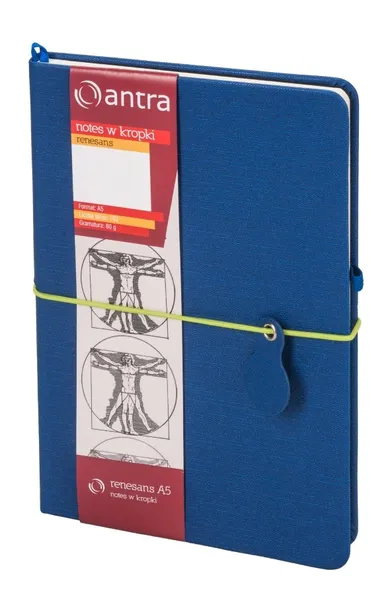 Renesans, notes A5, w kropki, granatowy, 1 szt.