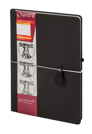 Renesans, notes B5, w kropki, czarny, 1 szt.