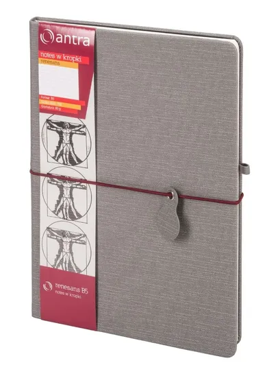 Renesans, notes B5, w kropki, szary, 1 szt.