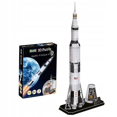 Revell, Apollo 11 Saturn V, puzzle 3D, 136 elementów