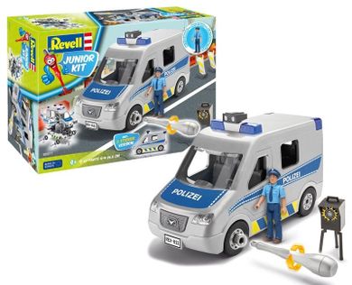 Revell, Junior Kit, Van policyjny, poazd do składania, 1:20