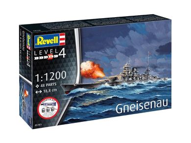 Revell, Starter Kit, Battleship Gneisenau, model do składania z farbkami, 1:1200