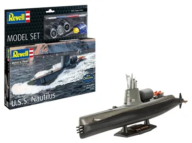 Revell, U.S.S. Nautilus, model łodzi podwodnej do składania z farbkami, 1:305