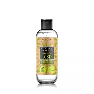 Revers, Hemp Seed Oil&CBD, oczyszczający płyn micelarny z olejem konopnym, 500 ml