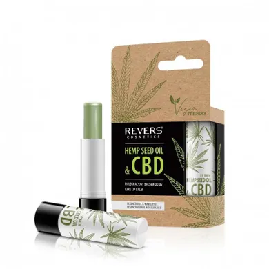 Revers, Hemp Seed Oil&CBD, pielęgnacyjny balsam do ust, z olejem konopnym, 4g