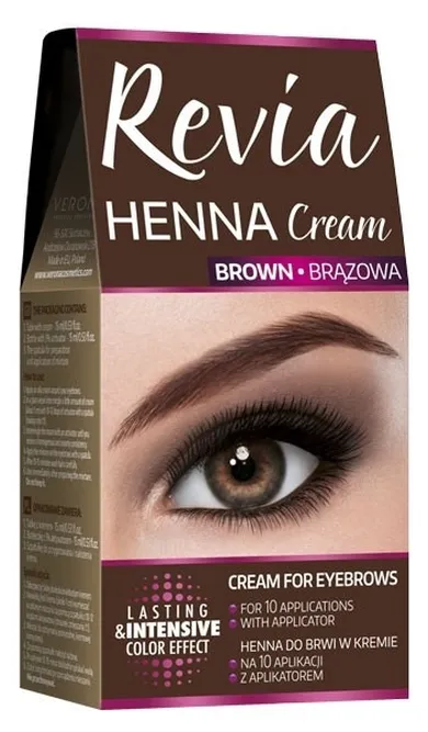 Revia, henna do brwi w kremie, brązowa, 15 ml