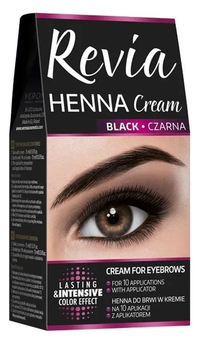 Revia, henna do brwi w kremie, czarna, 15 ml