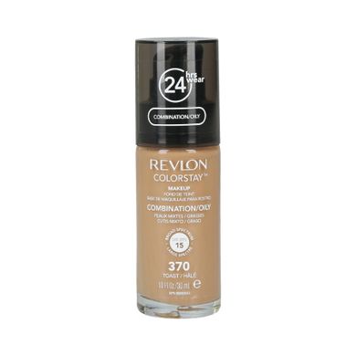 Revlon, Colorstay, podkład z pompką do skóry tłustej i mieszanej, 370 Toast, 30 ml