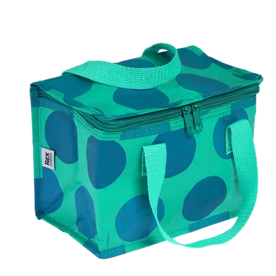 Rex London, torba termiczna na lunch, kropki, niebiesko-turkusowa