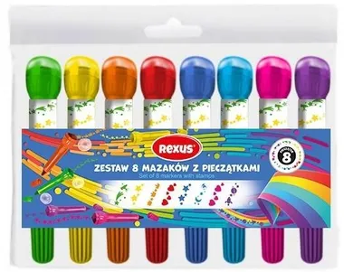 Rexus, flamastry z pieczątkami, 8 szt.