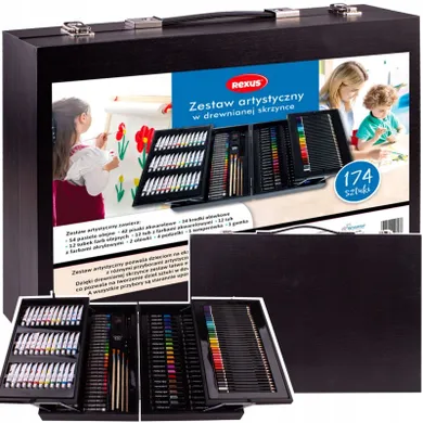Rexus, zestaw artystyczny w rozkładanej walizce, 174 elementy