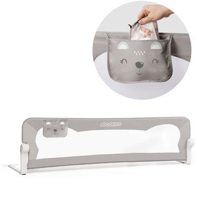 Ricokids, barierka ochronna do łóżka, szara, 180-42-35 cm