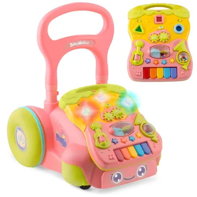 Ricokids, chodzik edukacyjny z muzyką 2w1, różowy