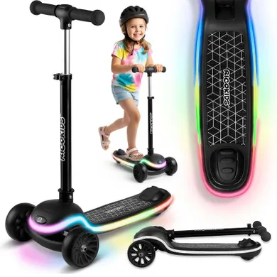Ricokids, Leddi, hulajnoga 3-kołowa, balansowa, LED, czarna