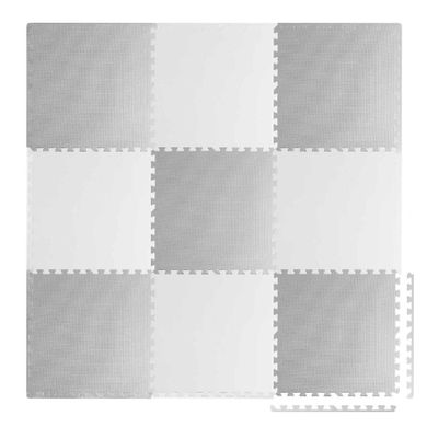 Ricokids, mata piankowa, puzzle, szachownica, 9 elementów, biało-szare, 180-180 cm