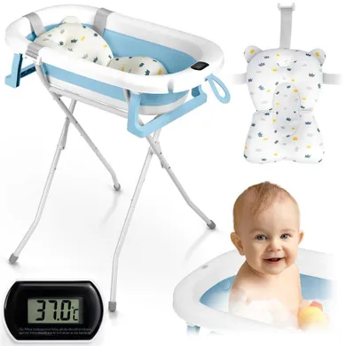 Ricokids, RK-287, wanienka składana ze stelażem, termometrem i wkładką, biało-niebieska