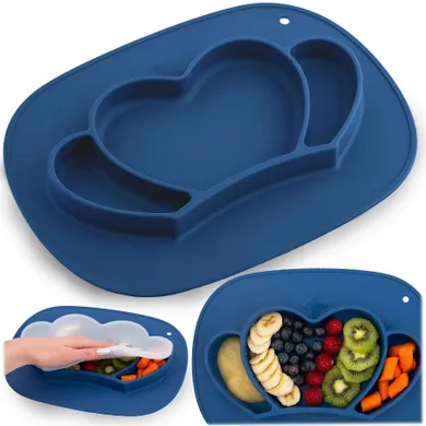 Ricokids, talerzyk dla dzieci silikonowy do karmienia, korona